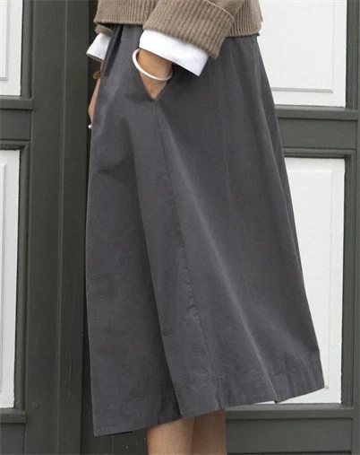 Elsk - Poplin Nederdel - Asphalt Grey
